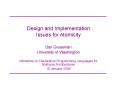 Design and Implementation Issues for Atomicity PowerPoint PPT Presentation