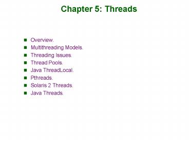 PPT – Chapter 5: Threads PowerPoint presentation | free to download ...