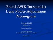 Post-LASIK Intraocular Lens Power Adjustment Nomogram