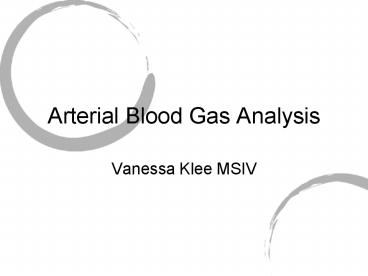 Arterial Blood Gas Analysis