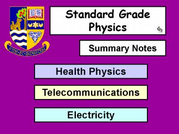 Standard Grade Physics