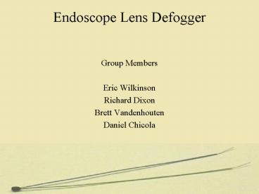 Endoscope Lens Defogger