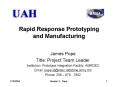 Rapid Response Prototyping and Manufacturing PowerPoint PPT Presentation