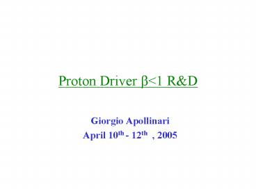 Proton Driver b1 R