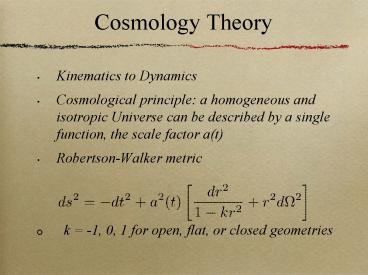 Cosmology Theory
