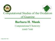 Computational Studies of the Oxidation of Guanine