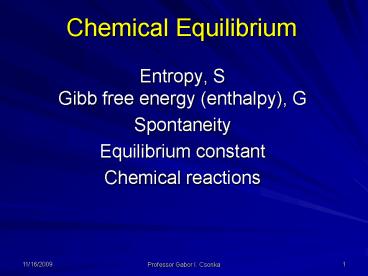 Chemical Equilibrium