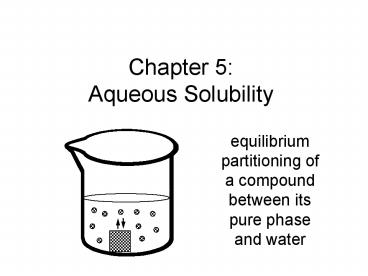 Chapter 5: Aqueous Solubility