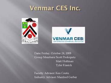 Venmar CES Inc'