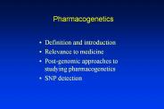 Pharmacogenetics