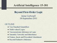 Artificial Intelligence 15-381