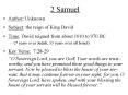 2 Samuel PowerPoint PPT Presentation