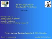 Project start and duration: September 1, 2001, 36 months.