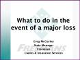 What to do in the event of a major loss PowerPoint PPT Presentation