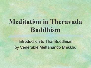 Meditation in Theravada Buddhism