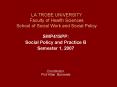 LA TROBE UNIVERSITY Faculty of Health Sciences School of Social Work and Social Policy PowerPoint PPT Presentation