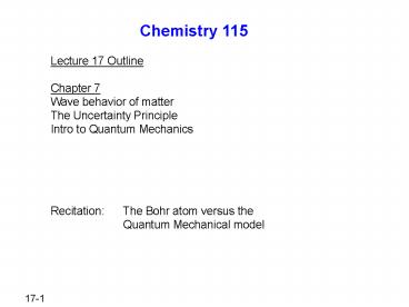 Chemistry 115