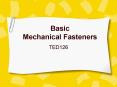 Basic Mechanical Fasteners PowerPoint PPT Presentation