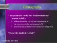 Ethnography PowerPoint PPT Presentation