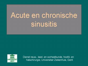 Acute en chronische sinusitis