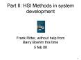 Part II: HSI Methods in system development PowerPoint PPT Presentation