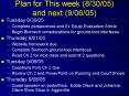 Plan for This week (8/30/05) and next (9/06/05) PowerPoint PPT Presentation