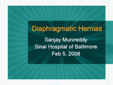 Diaphragmatic Hernias