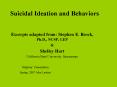 Suicidal Ideation and Behaviors PowerPoint PPT Presentation