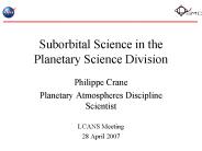 Suborbital Science in the Planetary Science Division