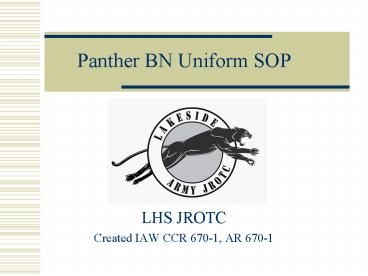 Panther BN Uniform SOP