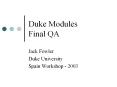 Duke Modules Final QA PowerPoint PPT Presentation