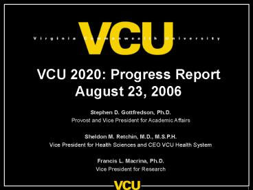 Virginia Commonwealth University: International Agenda