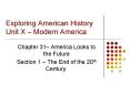 Exploring American History Unit X  PowerPoint PPT Presentation
