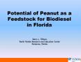 Potential of Peanut as a Feedstock for Biodiesel in Florida PowerPoint PPT Presentation