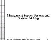 Management Support Systems and DecisionMaking