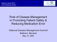 Role of Disease Management in Promoting Patient Safety