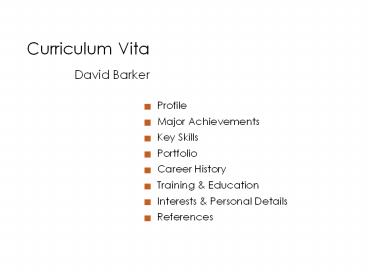 Curriculum Vita