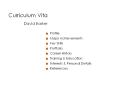 Curriculum Vita PowerPoint PPT Presentation