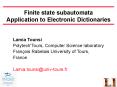 Finite state subautomata Application to Electronic Dictionaries PowerPoint PPT Presentation