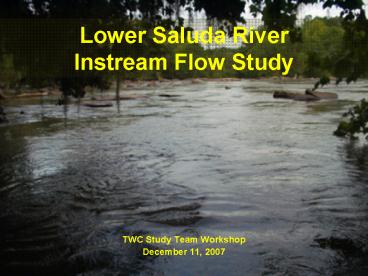 Lower Saluda River Instream Flow Study