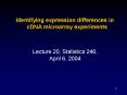 The second-simplest cDNA  microarray data analysis problem PowerPoint PPT Presentation