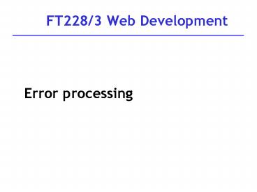 FT2283 Web Development