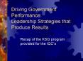 Driving Government Performance: Leadership Strategies that Produce Results PowerPoint PPT Presentation