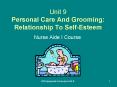 Unit 9 Personal Care And Grooming: Relationship To SelfEsteem PowerPoint PPT Presentation