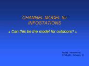 CHANNEL MODEL for INFOSTATIONS