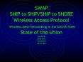 SWAP%20SHIP%20to%20SHIP/SHIP%20to%20SHORE%20Wireless%20Access%20Protocol%20Wireless%20Mesh%20Networking%20in%20the%20UNOLS%20Fleet%20State%20of%20the%20Union PowerPoint PPT Presentation