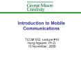 Introduction to Mobile Communications PowerPoint PPT Presentation