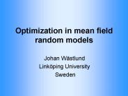 Optimization in mean field random models
