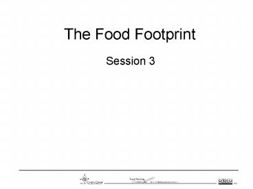 The Food Footprint