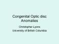 Congenital Optic disc Anomalies PowerPoint PPT Presentation